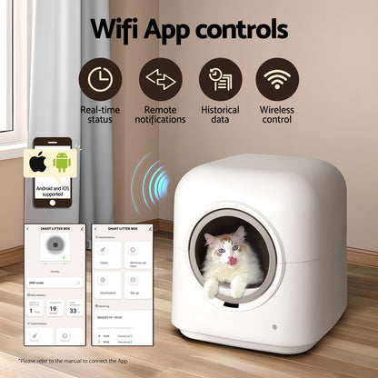 i.Pet Automatic Cat Litter Box Self-Cleaning Smart Large Toilet Tray App Control-Pet Care &gt; Cat Supplies-PEROZ Accessories