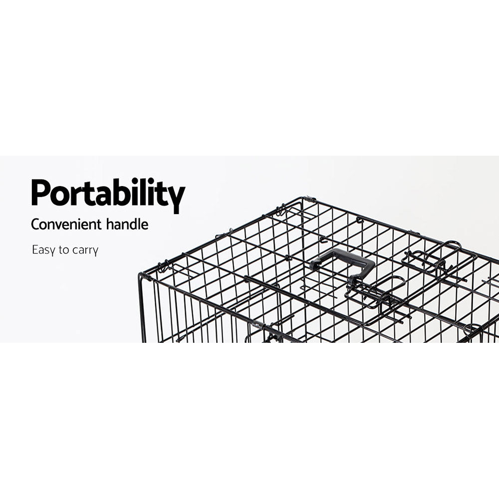 i.Pet Dog Cage 24inch Pet Cage - Black-Pet Care &gt; Dog Supplies-PEROZ Accessories