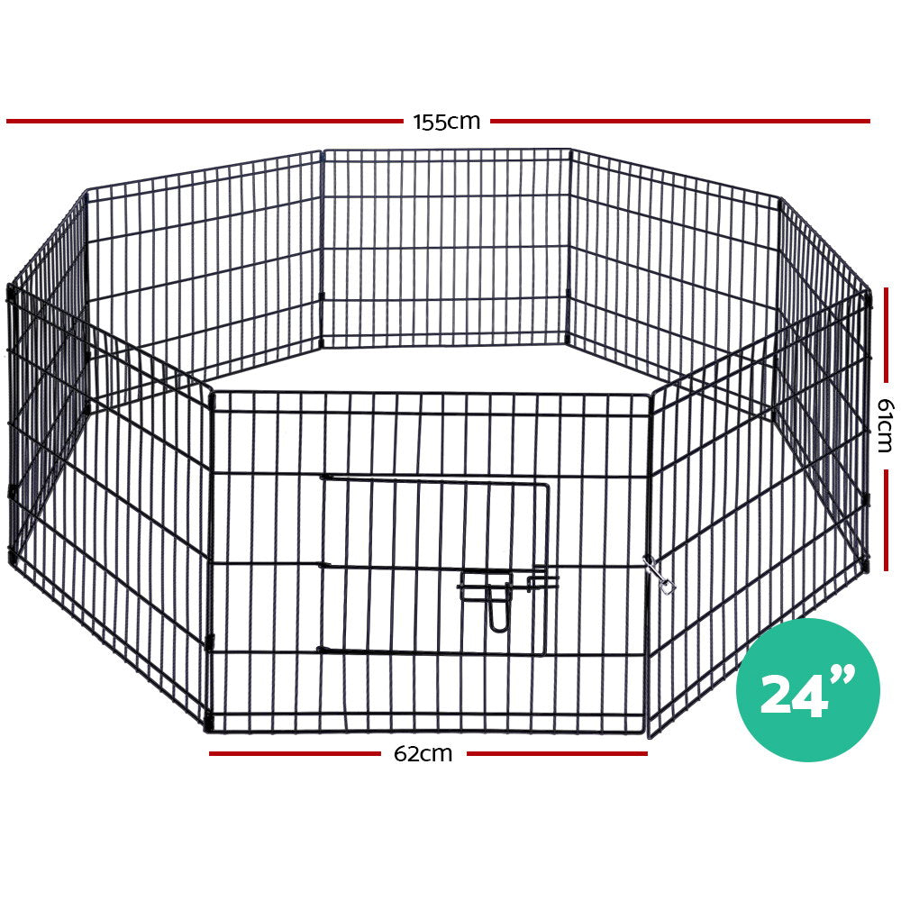 i.Pet Pet Dog Playpen 24&quot; 8 Panel Puppy Exercise Cage Enclosure Fence-Pet Care &gt; Dog Supplies-PEROZ Accessories