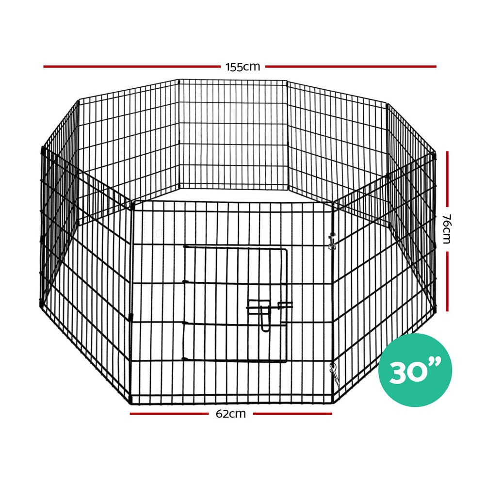 i.Pet Pet Playpen Dog Playpen 30&quot; 8 Panel Puppy Exercise Cage Enclosure Fence-Pet Care &gt; Dog Supplies-PEROZ Accessories