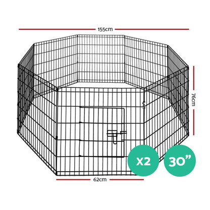 i.Pet Pet Dog Playpen 2X30&quot; 8 Panel Puppy Exercise Cage Enclosure Fence-Pet Care &gt; Dog Supplies-PEROZ Accessories