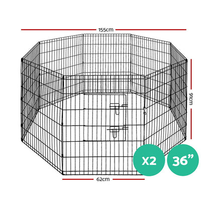 i.Pet Pet Playpen Dog Playpen 2X36&quot; 8 Panel Exercise Cage Enclosure Fence-Pet Care &gt; Dog Supplies-PEROZ Accessories