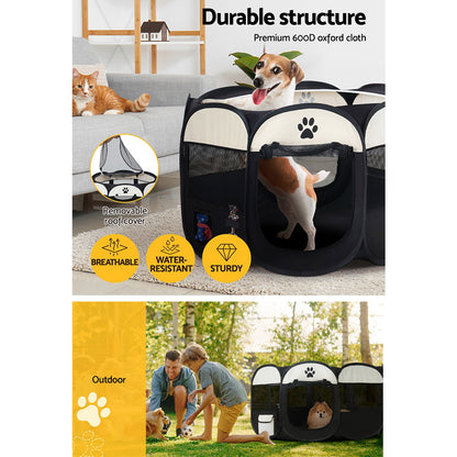 i.Pet Dog Playpen Pet Playpen Enclosure Crate 8 Panel Play Pen Tent Bag Fence Puppy XL-Pet Care &gt; Dog Supplies-PEROZ Accessories