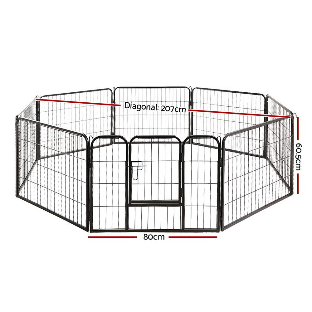 i.Pet Dog Playpen Pet Playpen 8 Panel Puppy Exercise Cage Enclosure Fence 80x60cm-Pet Care &gt; Dog Supplies-PEROZ Accessories