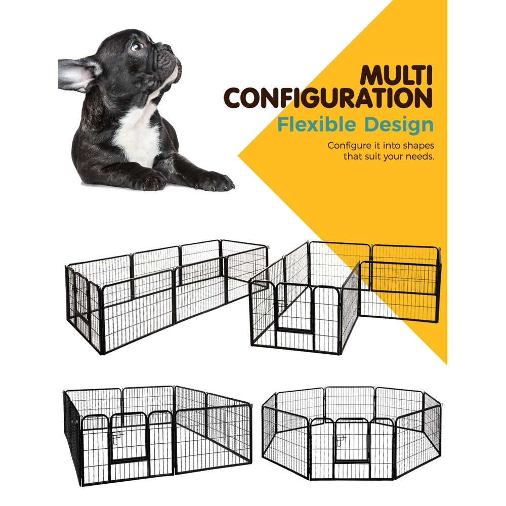 i.Pet Dog Playpen Pet Playpen 8 Panel Puppy Exercise Cage Enclosure Fence 80x60cm-Pet Care &gt; Dog Supplies-PEROZ Accessories