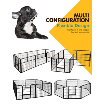 i.Pet Dog Playpen Pet Playpen 8 Panel Puppy Exercise Cage Enclosure Fence 80x60cm-Pet Care &gt; Dog Supplies-PEROZ Accessories