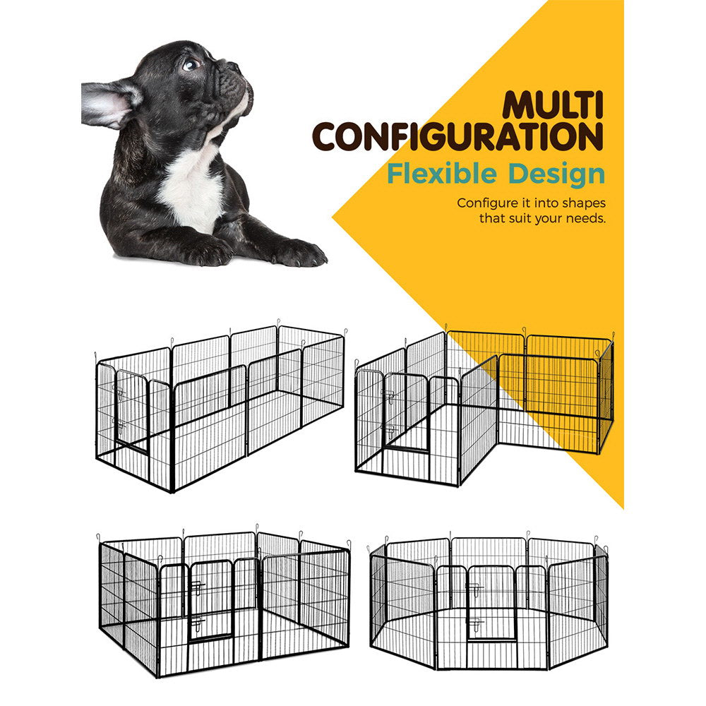 i.Pet Pet Playpen Dog Playpen 8 Panel Exercise Cage Enclosure Fence 80x80cm-Pet Care &gt; Dog Supplies-PEROZ Accessories