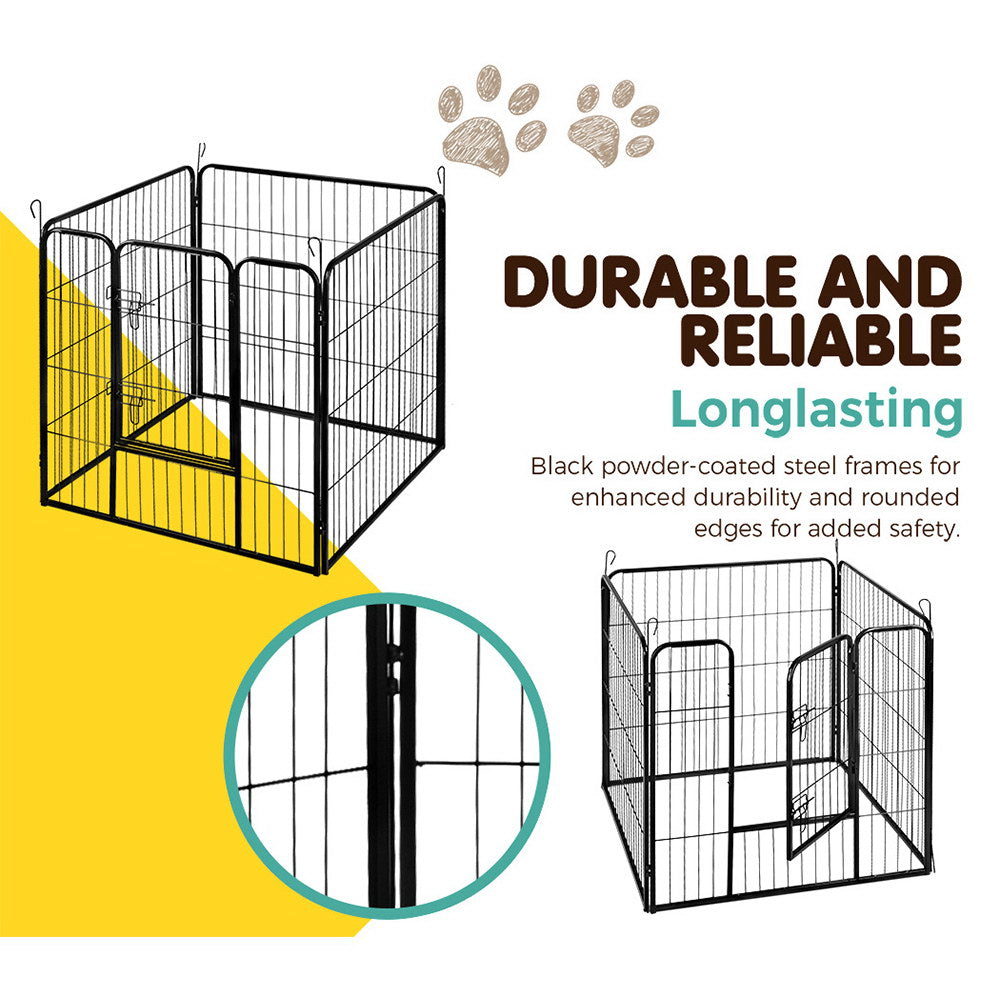 i.Pet Pet Playpen Dog Playpen 8 Panel Exercise Cage Enclosure Fence 80x80cm-Pet Care &gt; Dog Supplies-PEROZ Accessories