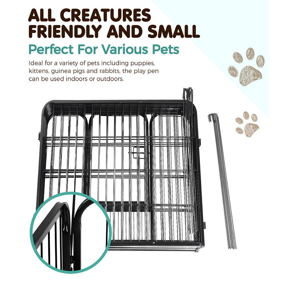 i.Pet Pet Playpen Dog Playpen 8 Panel Exercise Cage Enclosure Fence 80x80cm-Pet Care &gt; Dog Supplies-PEROZ Accessories