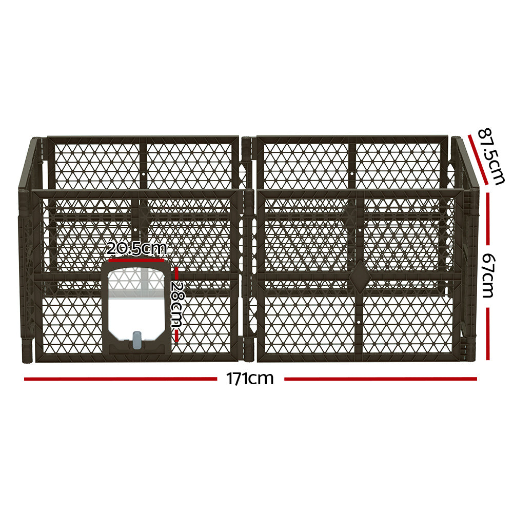 i.Pet Pet Dog Playpen Enclosure 6 Panel Fence Puppy Cage Plastic Play Pen Fold-Pet Care &gt; Toys-PEROZ Accessories