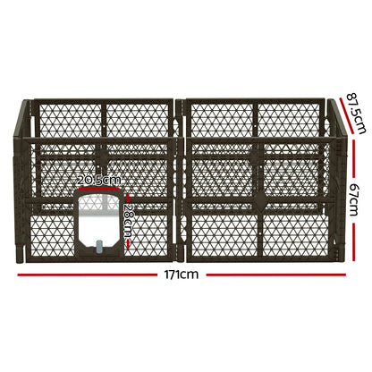 i.Pet Pet Dog Playpen Enclosure 6 Panel Fence Puppy Cage Plastic Play Pen Fold-Pet Care &gt; Toys-PEROZ Accessories