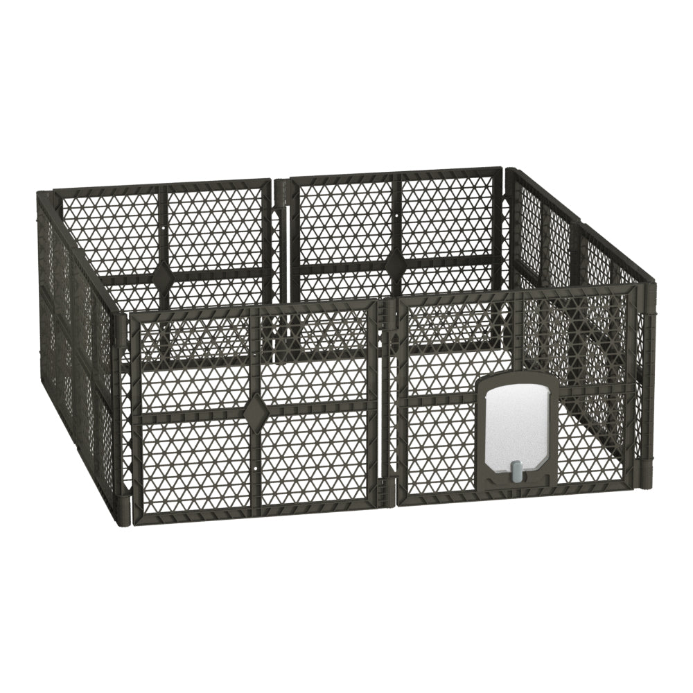 i.Pet Pet Dog Playpen Enclosure 8 Panel Fence Puppy Cage Plastic Play Pen Fold-Pet Care &gt; Dog Supplies-PEROZ Accessories