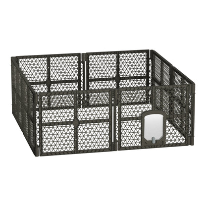 i.Pet Pet Dog Playpen Enclosure 8 Panel Fence Puppy Cage Plastic Play Pen Fold-Pet Care &gt; Dog Supplies-PEROZ Accessories