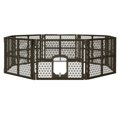 i.Pet Pet Dog Playpen Enclosure 8 Panel Fence Puppy Cage Plastic Play Pen Fold-Pet Care &gt; Dog Supplies-PEROZ Accessories