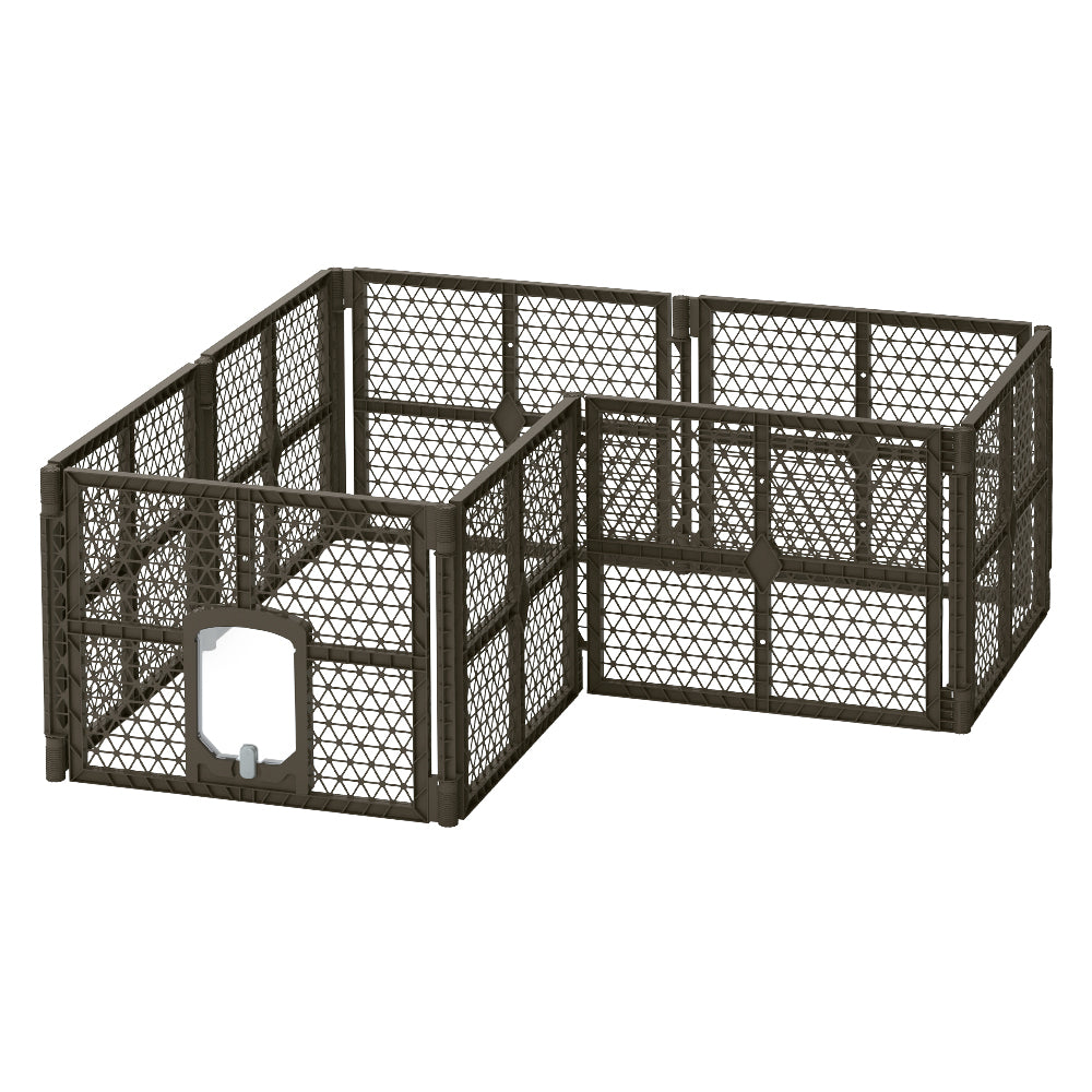 i.Pet Pet Dog Playpen Enclosure 8 Panel Fence Puppy Cage Plastic Play Pen Fold-Pet Care &gt; Dog Supplies-PEROZ Accessories