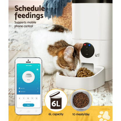 i.Pet Automatic Pet Feeder 6L Auto Wifi Dog Cat Feeder Smart Food App Control-Pet Feeder-PEROZ Accessories