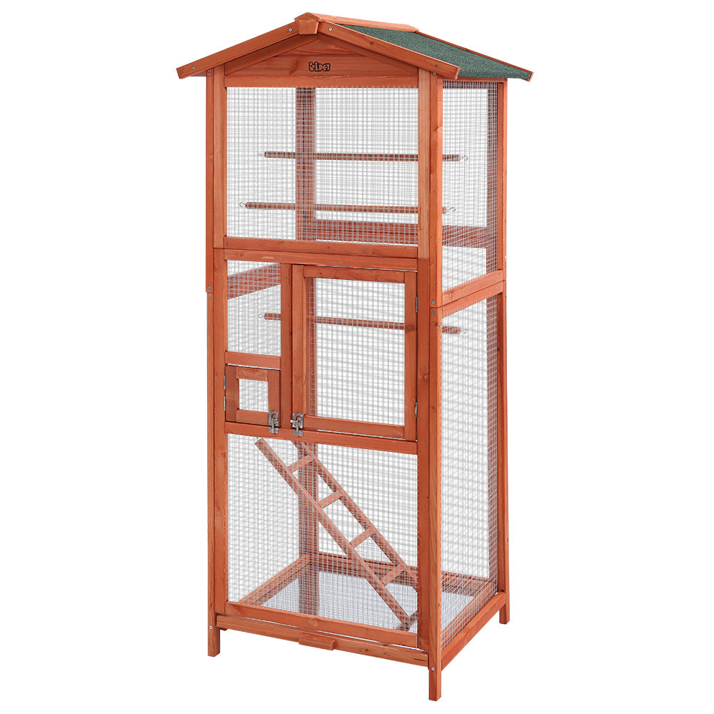 i.Pet Bird Cage Wooden Pet Cages Aviary Large Carrier Travel Canary Cockatoo Parrot XL-Pet Care &gt; Coops &amp; Hutches-PEROZ Accessories