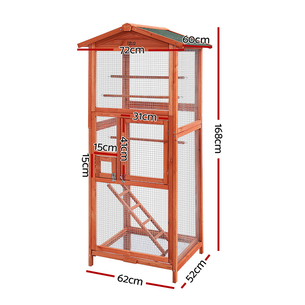 i.Pet Bird Cage Wooden Pet Cages Aviary Large Carrier Travel Canary Cockatoo Parrot XL-Pet Care &gt; Coops &amp; Hutches-PEROZ Accessories