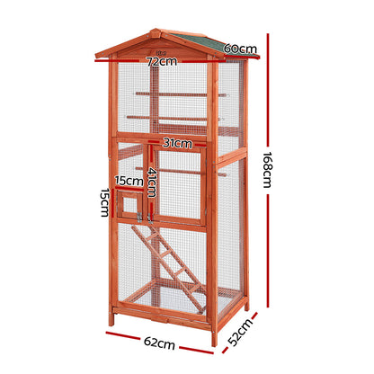 i.Pet Bird Cage Wooden Pet Cages Aviary Large Carrier Travel Canary Cockatoo Parrot XL-Pet Care &gt; Coops &amp; Hutches-PEROZ Accessories