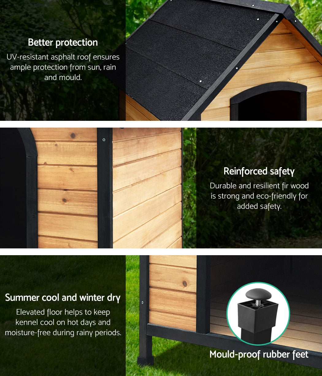 i.Pet Dog Kennel House Extra Large Outdoor Wooden Pet House Puppy XL-Pet Care &gt; Dog Supplies-PEROZ Accessories