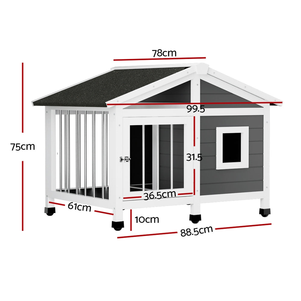 i.Pet Dog Kennel House Large Wooden Outdoor Pet Kennels Indoor Puppy Cabin Home-Pet Care &gt; Dog Supplies-PEROZ Accessories