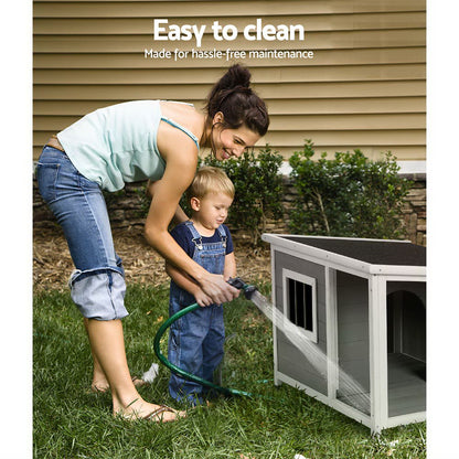 i.Pet Dog Kennel House Large Wooden Outdoor Pet Kennels Indoor Puppy Cabin Log-Pet Care &gt; Dog Supplies-PEROZ Accessories