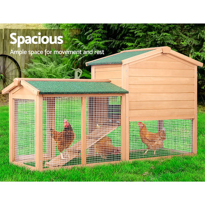 i.Pet Chicken Coop Rabbit Hutch 138cm Wide Wooden Pet Hutch-Pet Care &gt; Coops &amp; Hutches-PEROZ Accessories