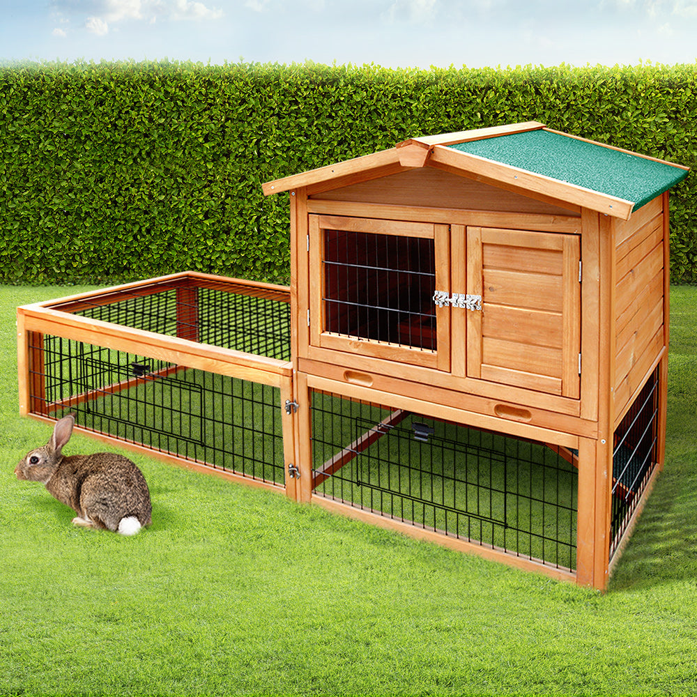 i.Pet Rabbit Hutch Chicken Coop 155cm Tall Wooden Pet Hutch-Pet Care &gt; Coops &amp; Hutches-PEROZ Accessories