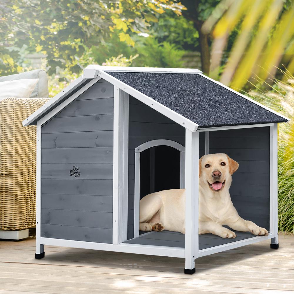 Alopet Dog Kennel Kennels House Outdoor Pet Wooden Large Cage Cabin Box Awning-Wooden Kennel-PEROZ Accessories