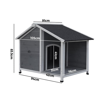 Alopet Dog Kennel Kennels House Outdoor Pet Wooden Large Cage Cabin Box Awning-Wooden Kennel-PEROZ Accessories