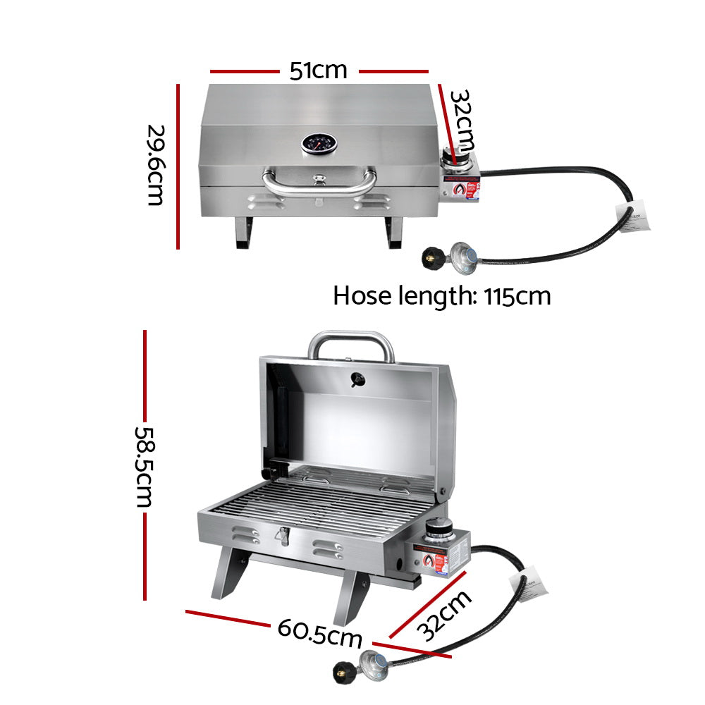Grillz Portable Gas BBQ Grill Heater-Home &amp; Garden &gt; BBQ-PEROZ Accessories