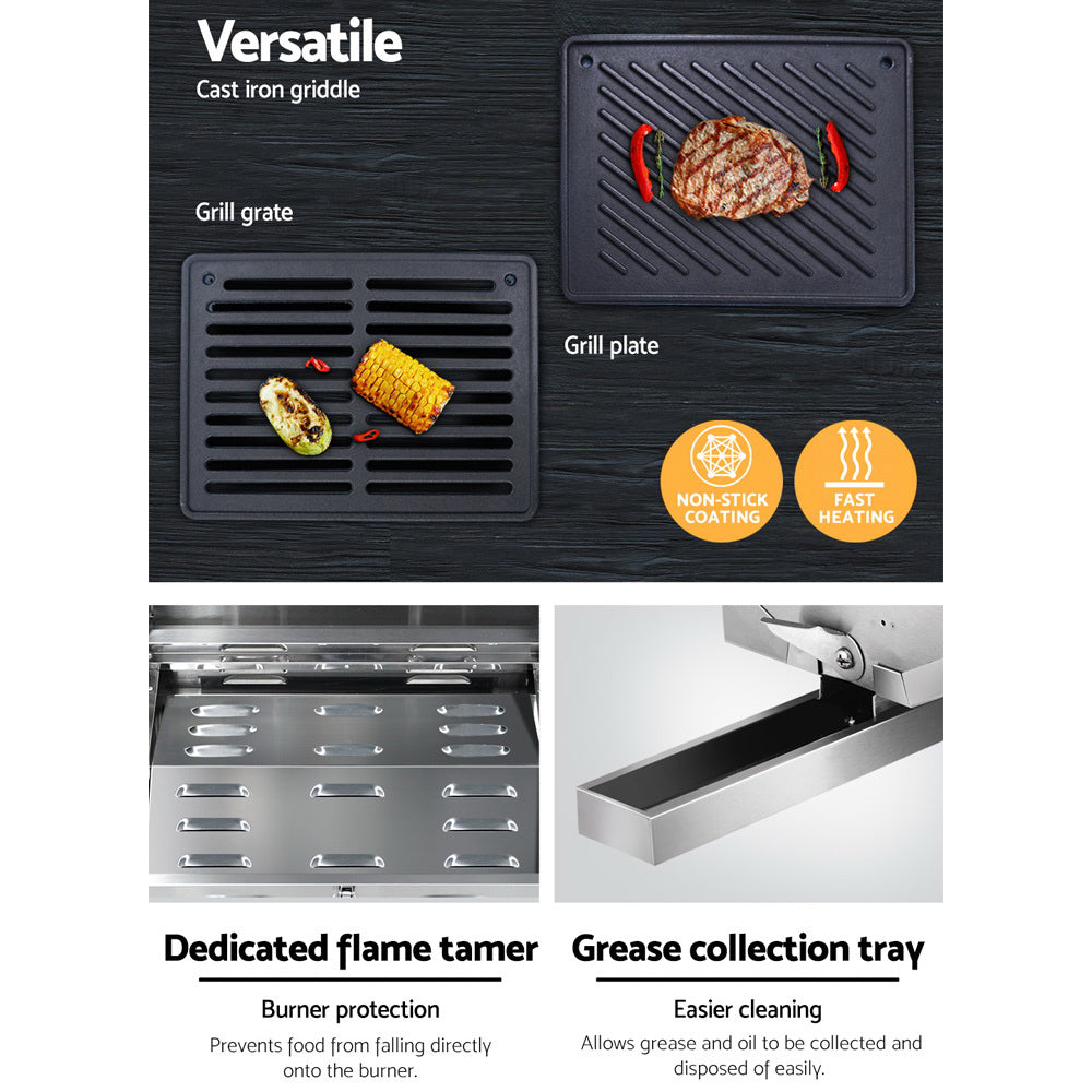 Grillz Portable Gas BBQ LPG Oven Camping Cooker Grill 2 Burners Stove Outdoor-Home &amp; Garden &gt; BBQ-PEROZ Accessories
