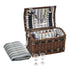 Alfresco 4 Person Picnic Basket Wicker Baskets Outdoor Insulated Gift Blanket-Outdoor > Picnic-PEROZ Accessories