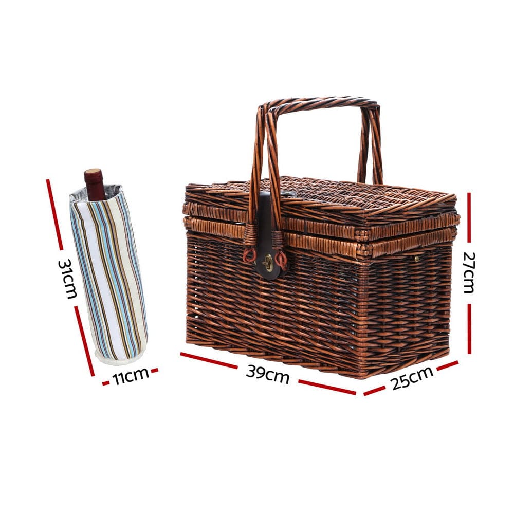 Alfresco 4 Person Picnic Basket Set Folding Insulated bag-Outdoor &gt; Picnic-PEROZ Accessories