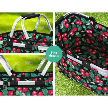 Alfresco Picnic Basket Folding Bag Hamper Food Storage Insulated-Outdoor &gt; Camping-PEROZ Accessories