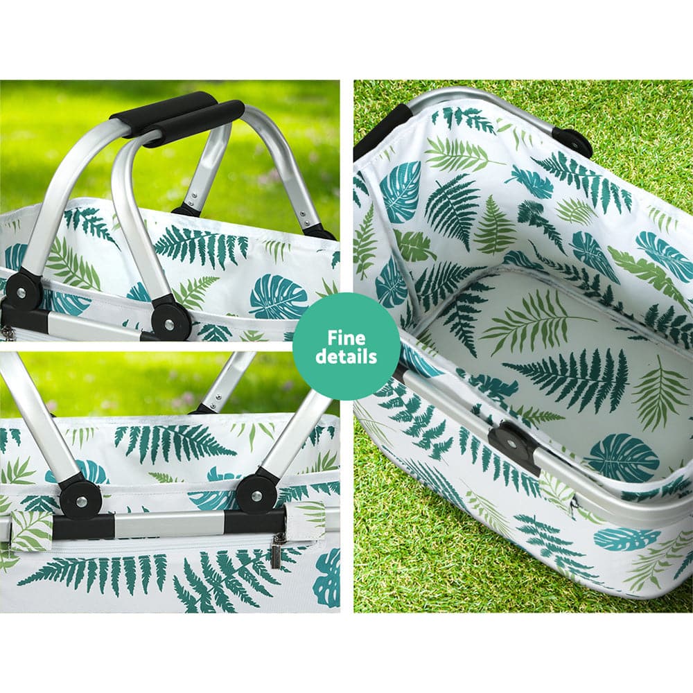 Alfresco Picnic Basket Folding Bag Hamper Insulated Food Storage-Outdoor &gt; Camping-PEROZ Accessories