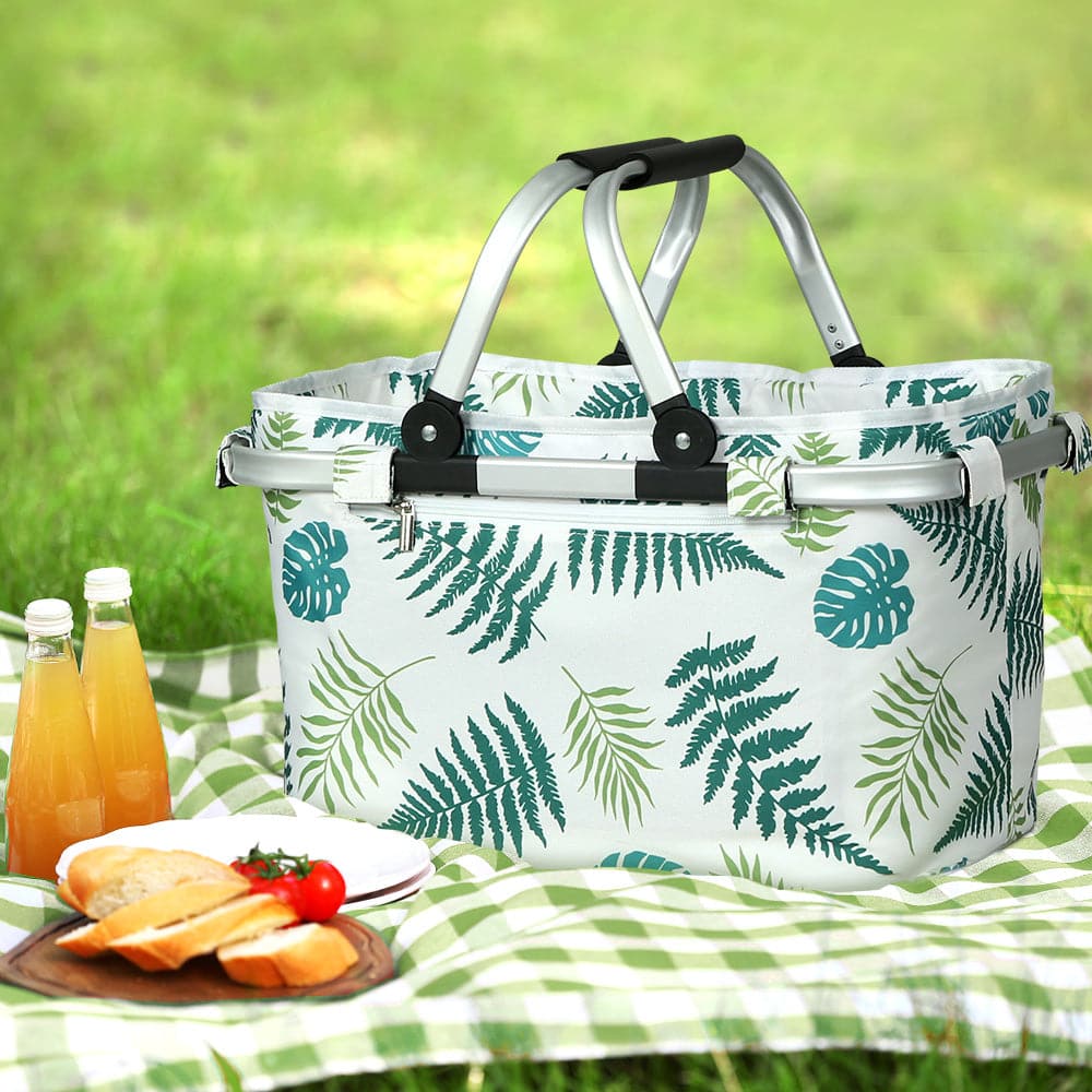 Alfresco Picnic Basket Folding Bag Hamper Insulated Food Storage-Outdoor &gt; Camping-PEROZ Accessories