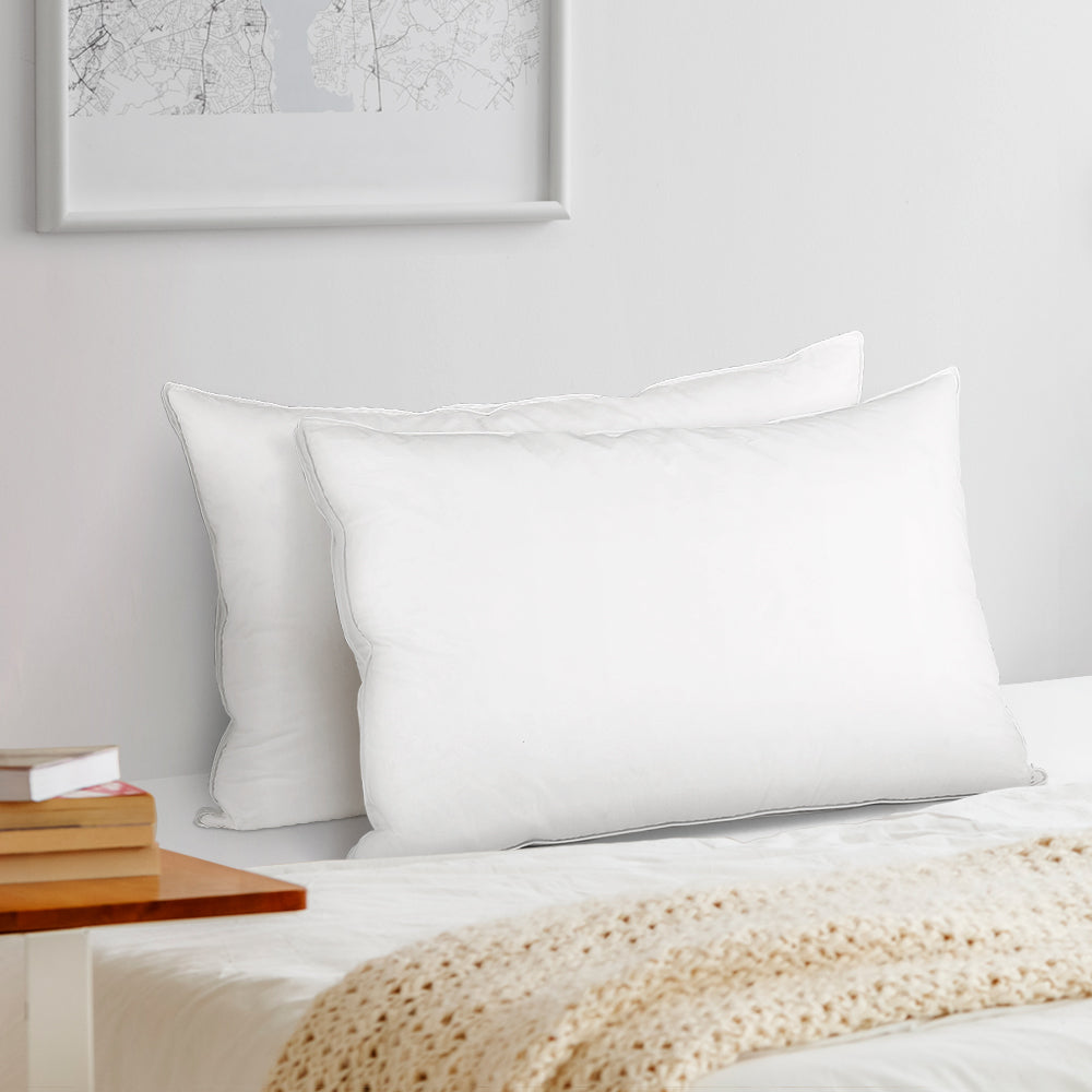 Giselle Bedding Duck Feather Down Twin Pack Pillow-Home &amp; Garden &gt; Bedding-PEROZ Accessories
