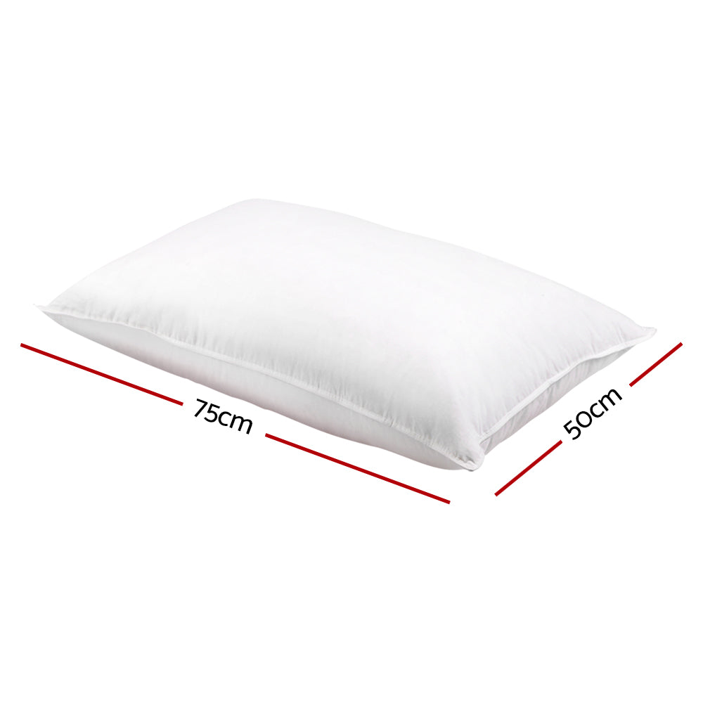 Giselle Bedding Set of 2 Goose Feather and Down Pillow - White-Home &amp; Garden &gt; Bedding-PEROZ Accessories