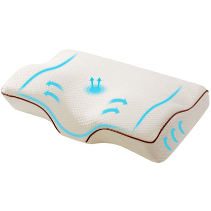 Giselle Memory Foam Pillow Neck Pillows Contour Rebound Pain Relief Support-Home &amp; Garden &gt; Bedding-PEROZ Accessories