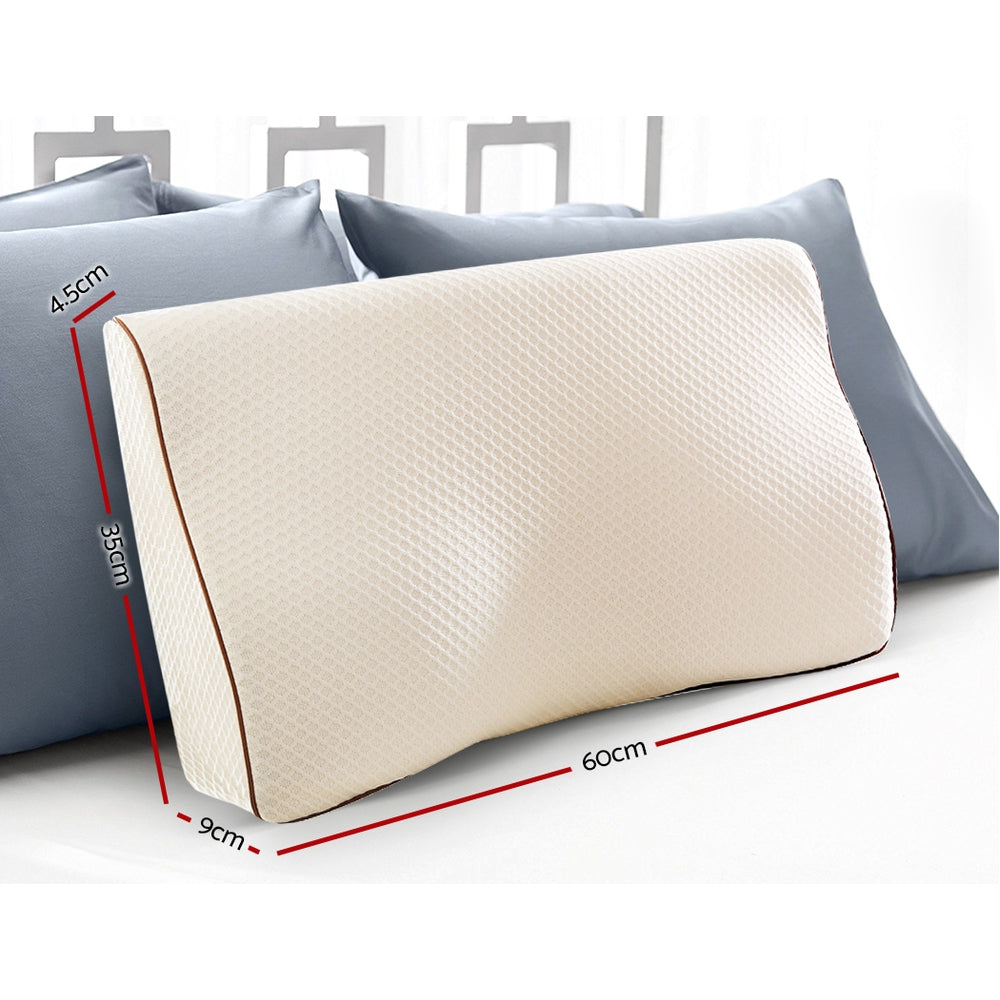 Giselle Memory Foam Pillow Neck Pillows Contour Rebound Pain Relief Support-Home &amp; Garden &gt; Bedding-PEROZ Accessories