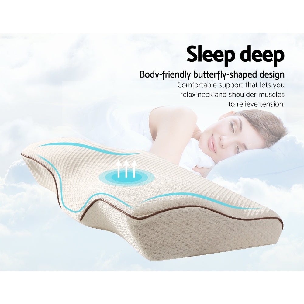 Giselle Memory Foam Pillow Neck Pillows Contour Rebound Pain Relief Support-Home &amp; Garden &gt; Bedding-PEROZ Accessories