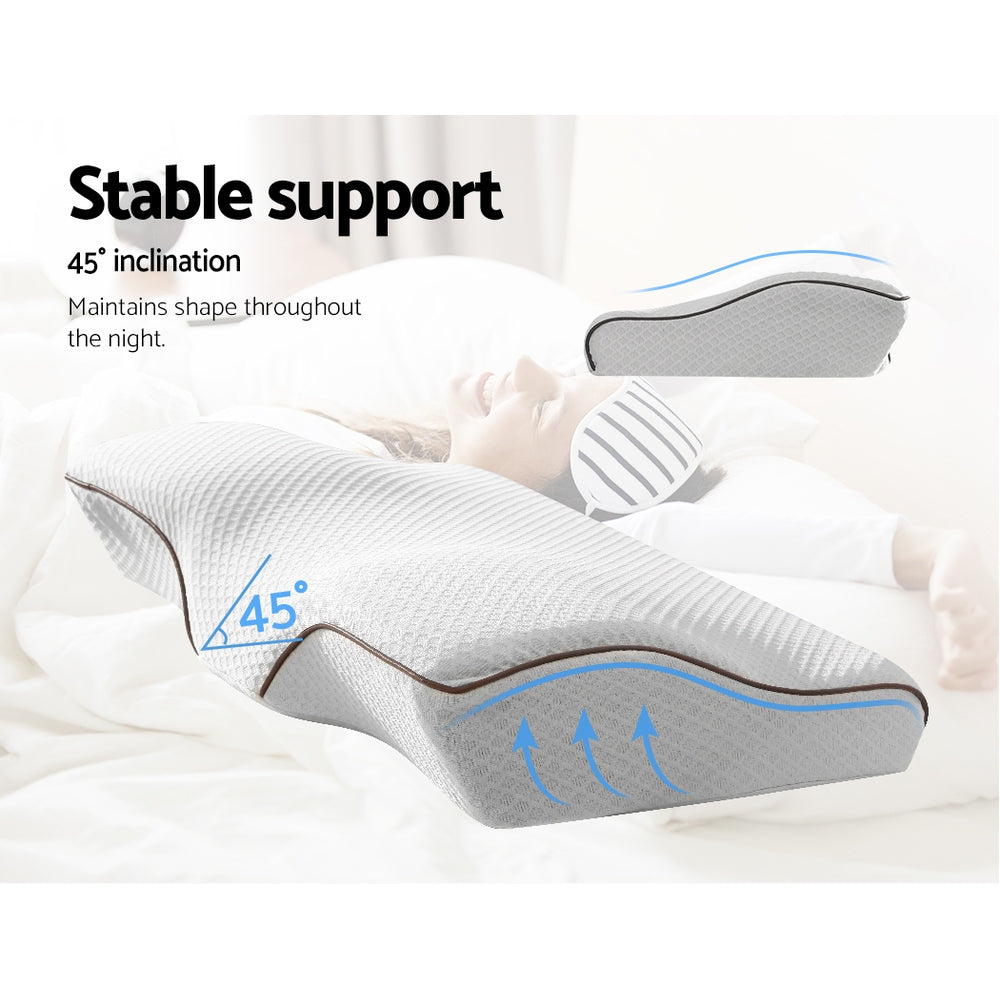 Giselle Memory Foam Pillow Neck Pillows Contour Rebound Pain Relief Support-Home &amp; Garden &gt; Bedding-PEROZ Accessories
