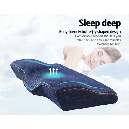 Giselle Memory Foam Pillow Neck Pillows Contour Rebound Pain Relief Support-Home &amp; Garden &gt; Bedding-PEROZ Accessories