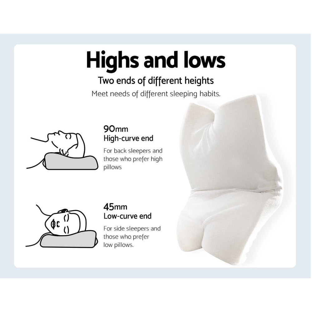 Giselle Memory Foam Pillow Neck Pillows Contour Rebound Pain Relief Support-Home &amp; Garden &gt; Bedding-PEROZ Accessories