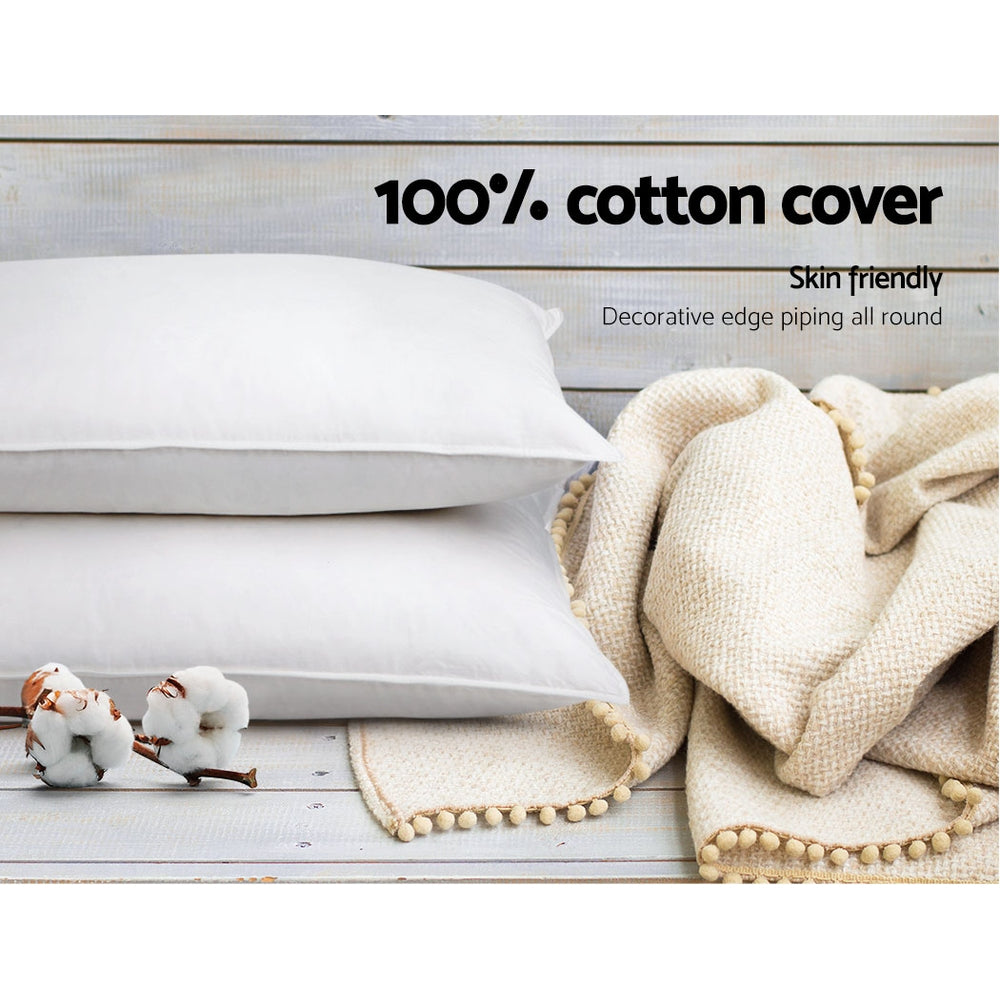 Giselle Bedding King Size 4 Pack Bed Pillow Medium*2 Firm*2 Microfibre Fiiling-Home &amp; Garden &gt; Bedding-PEROZ Accessories