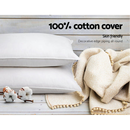 Giselle Bedding King Size 4 Pack Bed Pillow Medium*2 Firm*2 Microfibre Fiiling-Home &amp; Garden &gt; Bedding-PEROZ Accessories