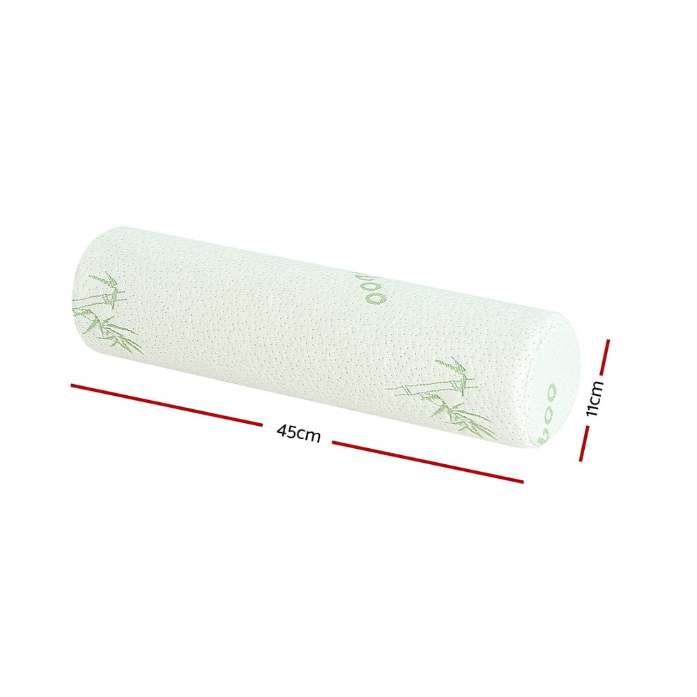 Giselle Bedding Memory Foam Neck Roll Pillow Bamboo Cover-Home &amp; Garden &gt; Bedding-PEROZ Accessories