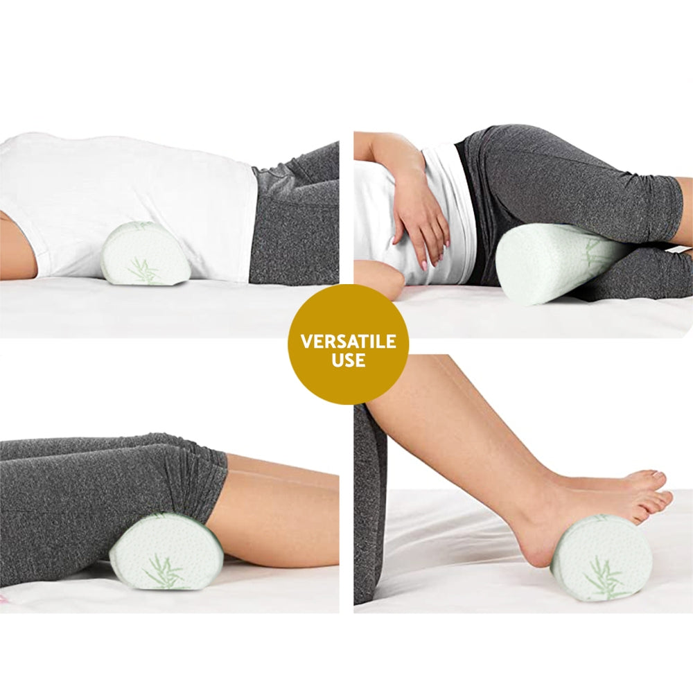 Giselle Bedding Memory Foam Neck Roll Pillow Bamboo Cover-Home &amp; Garden &gt; Bedding-PEROZ Accessories