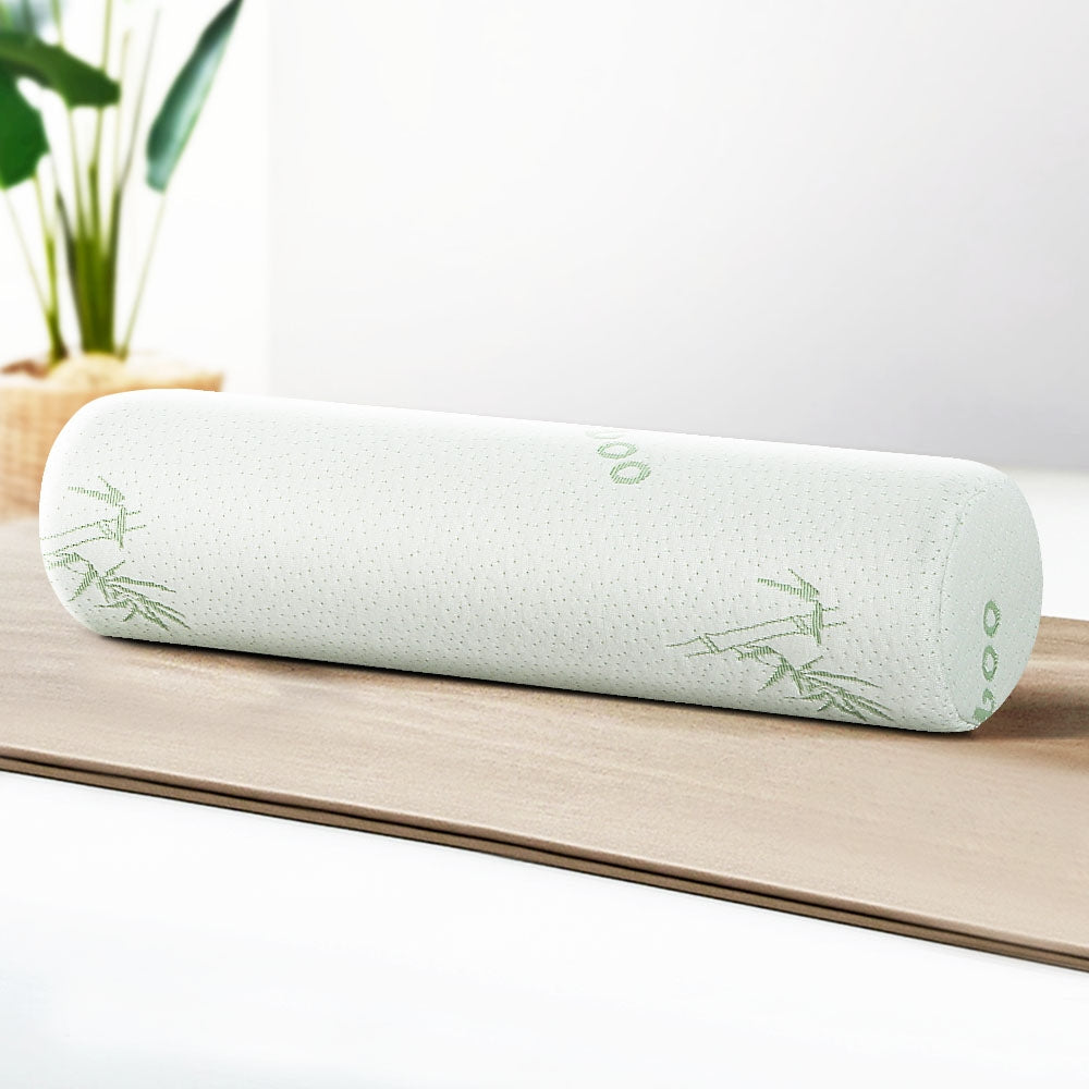 Giselle Bedding Memory Foam Neck Roll Pillow Bamboo Cover-Home &amp; Garden &gt; Bedding-PEROZ Accessories